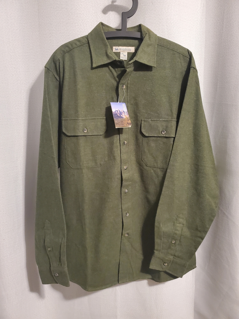 WindRiver Men's Olive Green Button-Up Work Shirt NWT